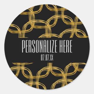Stickers Glam moderne Gold Foil Scribble Circle