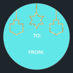 Stickers "Glittered Star & Dreidel" Happy Chanukah<br><div class="desc">Hanukkah/Holiday stickers, personalize. Happy Chanukah "Hanging Glittered Star and Dreidels." Choose from 1 1/2" and 3" stickers. Personalize by deleting and replacing text with your own message. Choose your favourite font size, style, and colour. Background colour can be changed by selecting a different colour from colour swatches. Thanks for stopping...</div>