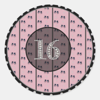 Stickers Glitzy Sweet 16 Anniversaire