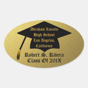 Stickers Gold & Black Custom Graduation