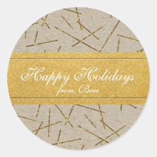 Stickers Gold Confetti Kraft Papier Rustique de va