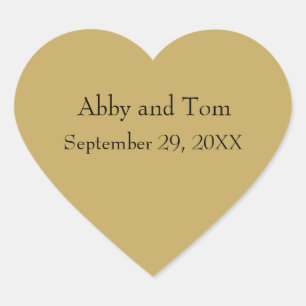 Stickers Gold Heart Personnalisé Mariage Valentine