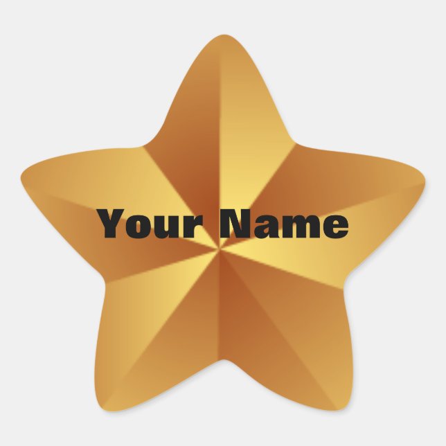 Stickers Gold Star Metallic Look personnalisé (Devant)