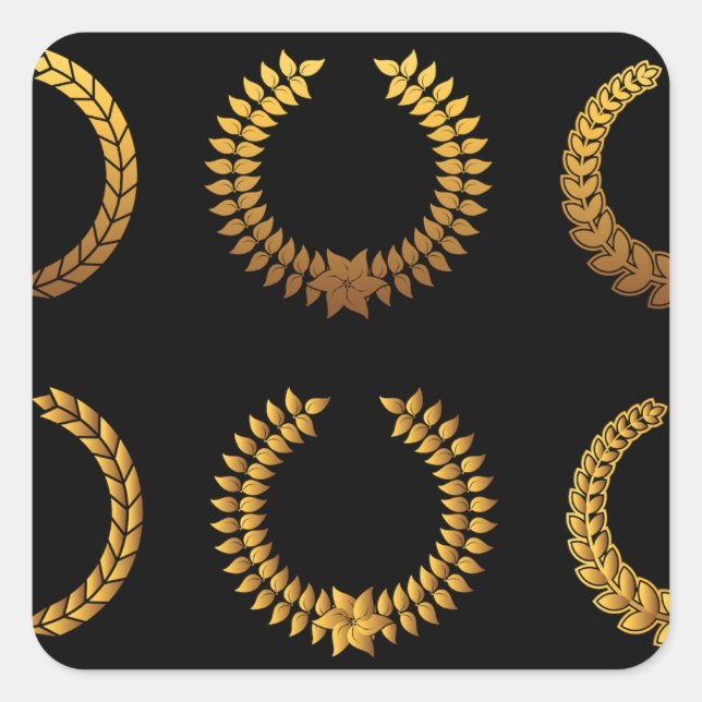 Stickers Golden Laurel Wreaths (Devant)
