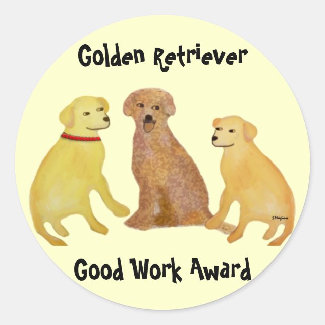 Stickers Golden Retrivers Good Work (Devant)