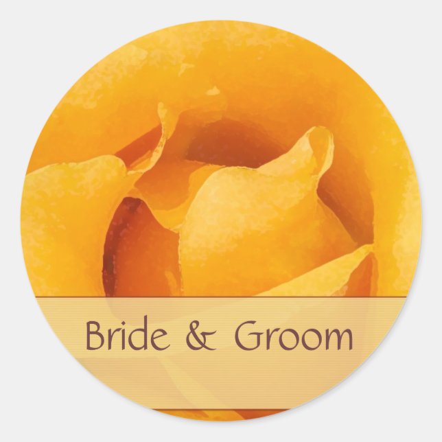 Stickers Golden Yellow Rose Bride & Groom (Devant)