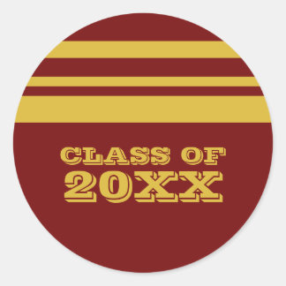 Stickers Graduation Jaune/Maroon Gras