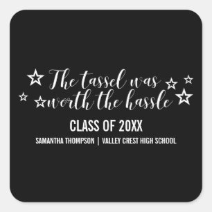 Stickers Graduation White Tassel Worth Hassle