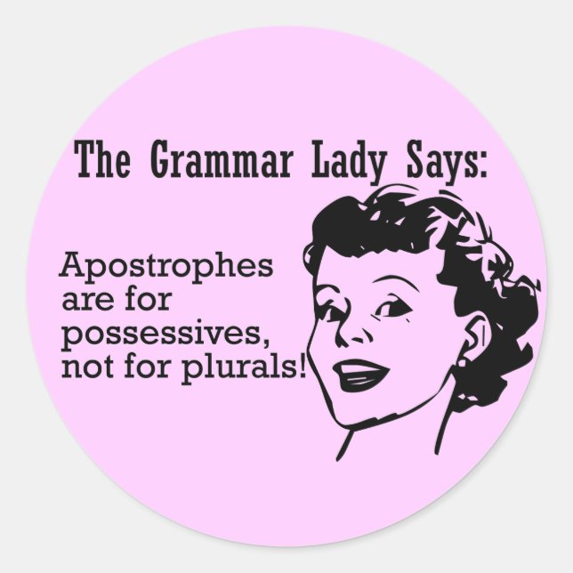 Stickers Grammar Lady Apostrophes (Devant)