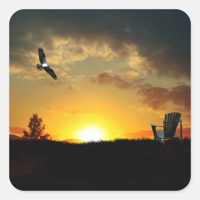 Stickers Grassy Jaune Sunset Meadow (Devant)