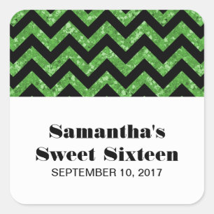 Stickers Green Chevron Parties scintillant Sweet 1