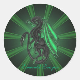 Stickers Green Emerald Dragon