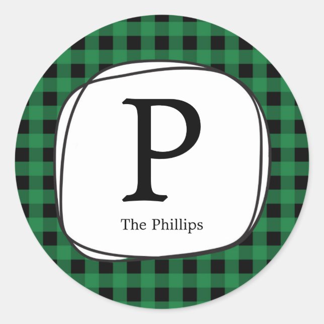 Stickers Green Plaid Rustic Country Favoriser les  (Devant)