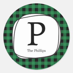 Stickers Green Plaid Rustic Country Favoriser les 