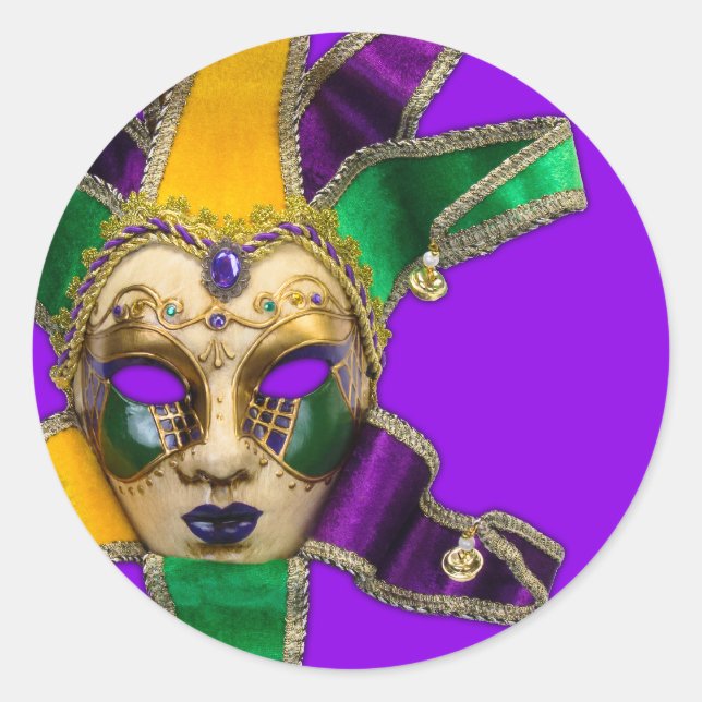 Stickers Green Purple Gold Masquerade Party (Devant)