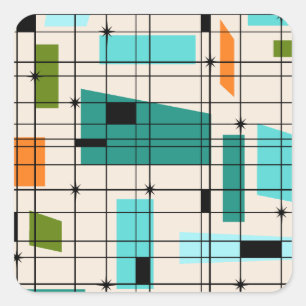 Stickers Grille rétro et Starburst