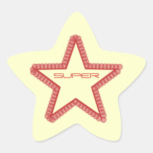Stickers Grunge Superstar Star, Rouge