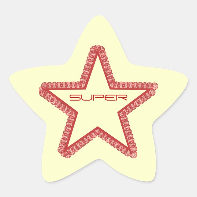 Stickers Grunge Superstar Star, Rouge (Devant)