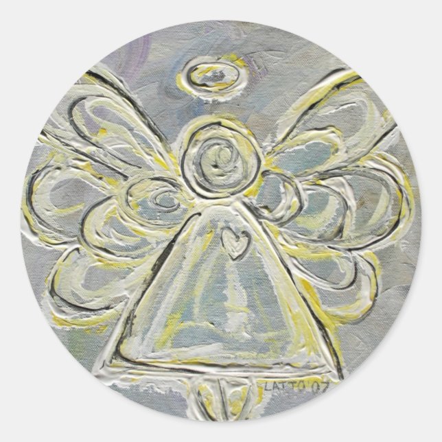 Stickers Guardian blanc et argent Angel personnali (Devant)