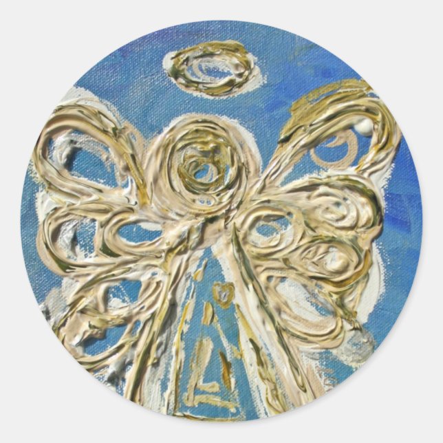 Stickers Guardian Blue Angel Art personnalisés (Devant)