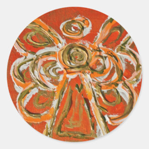 Stickers Guardian Orange Angel Art personnalisés