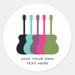 Stickers Guitares aux couleurs vives