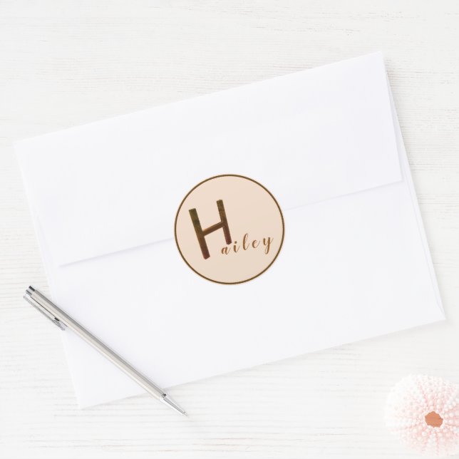 Stickers H lettre 3D or (Enveloppe)