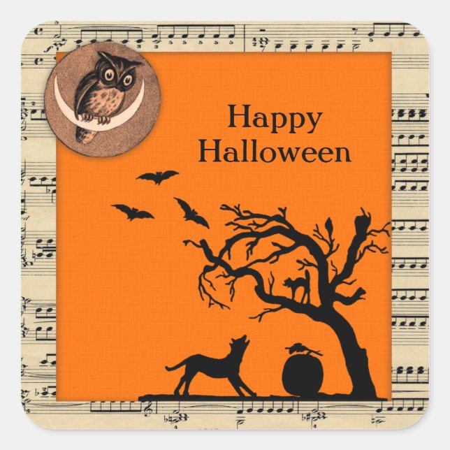 Stickers Halloween à thème vintage (Devant)