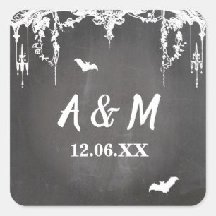 Stickers Halloween cadre gothique rustique Étiquet