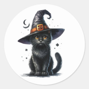 Stickers Halloween Chat Sorcières Noires
