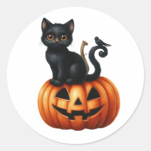 Stickers Halloween Chat Sorcières Noires