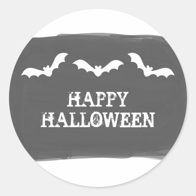 Stickers Halloween chauves-chauves-souris blanches (Devant)