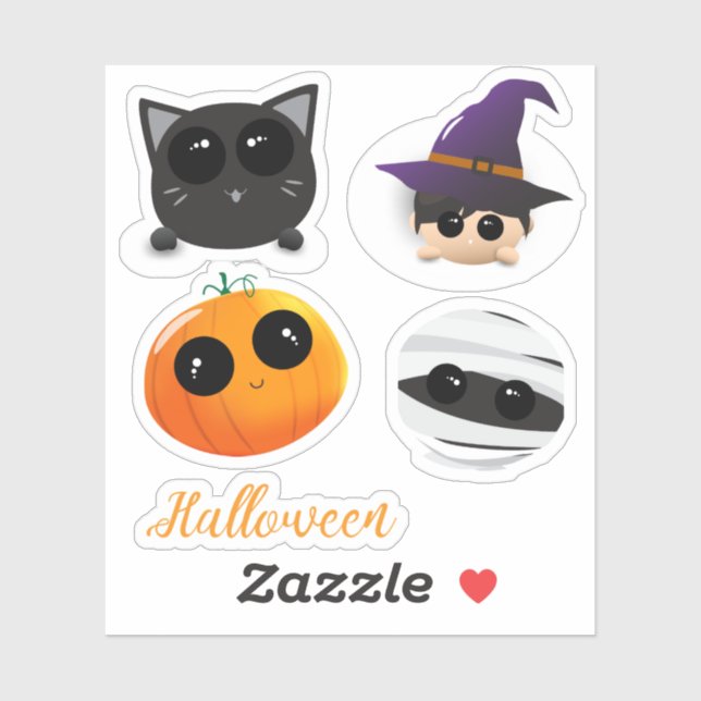 stickers Halloween Cute pour les enfants (Feuille)