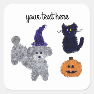 Stickers Halloween Gris Poodle #2-3