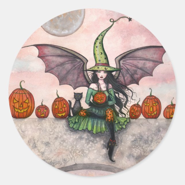 Stickers Halloween sorcier Citrouilles de chats (Devant)