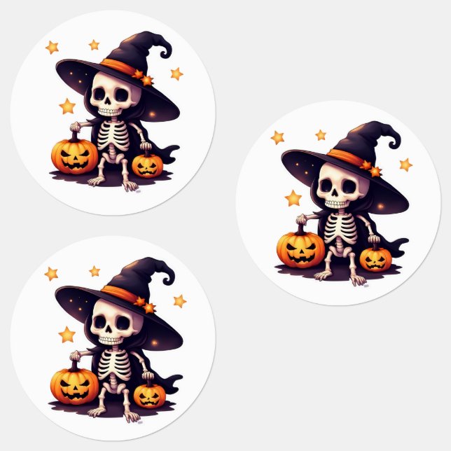 Stickers Halloween squelette mignonne - Ka Éffraya (Groupe)