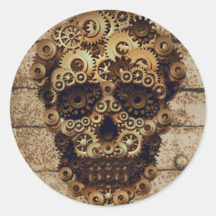 Stickers Halloween Steampunk Skeleton