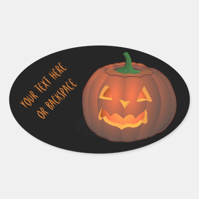 Stickers Halloween Stickers Citrouille personnalis (Devant)