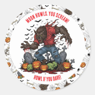 🐺 Stickers Halloween Werewolf & Étiquettes 🎃 💀