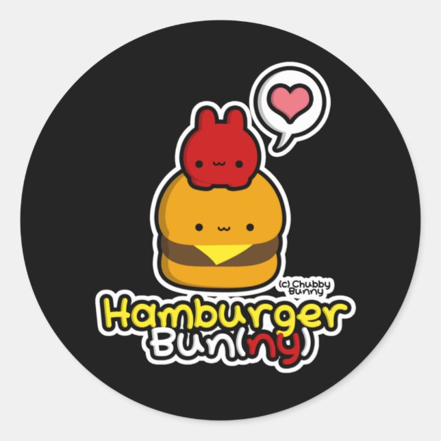 Stickers Hamburger Bun(ny) (noir) (Devant)