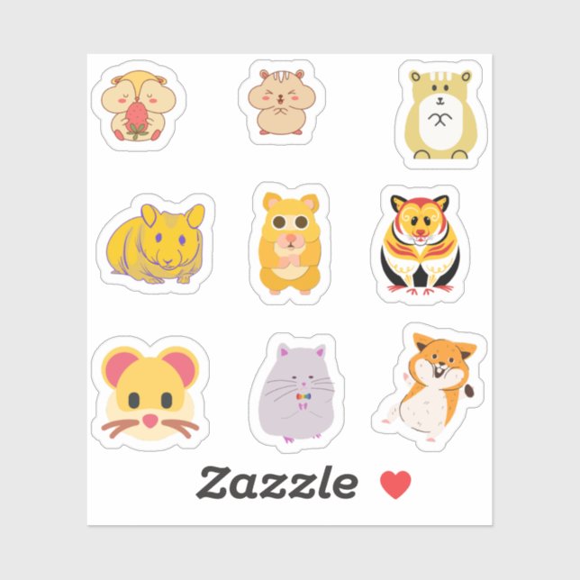 Stickers Hamster (Feuille)