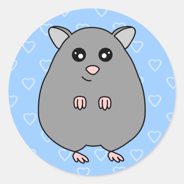 Stickers Hamster Gris Carton (Devant)