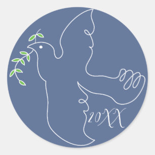 Stickers Hanoukka (1 1/2"/3") "Chianukah Dove"