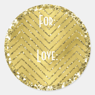 Stickers Hanoukka (1 1/2" ou 3") "Chevron Gold"