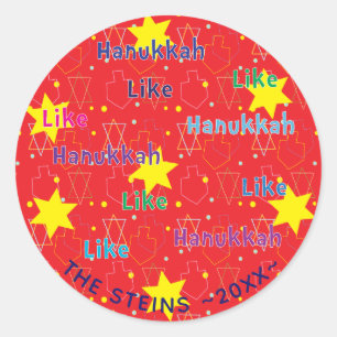 Stickers Hanoukka (1 1/2" ou 3") "Comme Hanoukka"