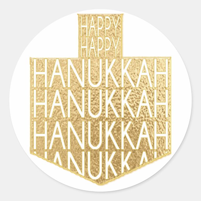 Stickers Hanoukka (1 1/2" ou 3")"Hanoukka Dreidel" (Devant)