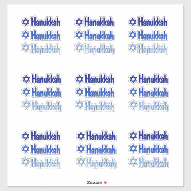 Stickers Hanukkah Blue Custom-Cut Vinyl (Sheet)