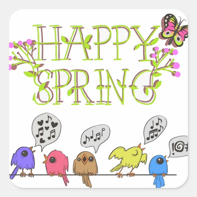Stickers "Happy Spring" (Devant)