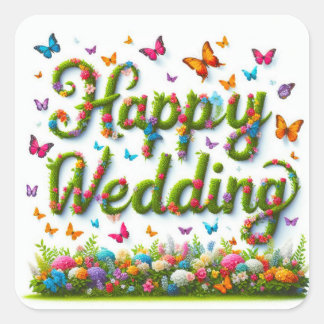 Stickers Happy Wedding