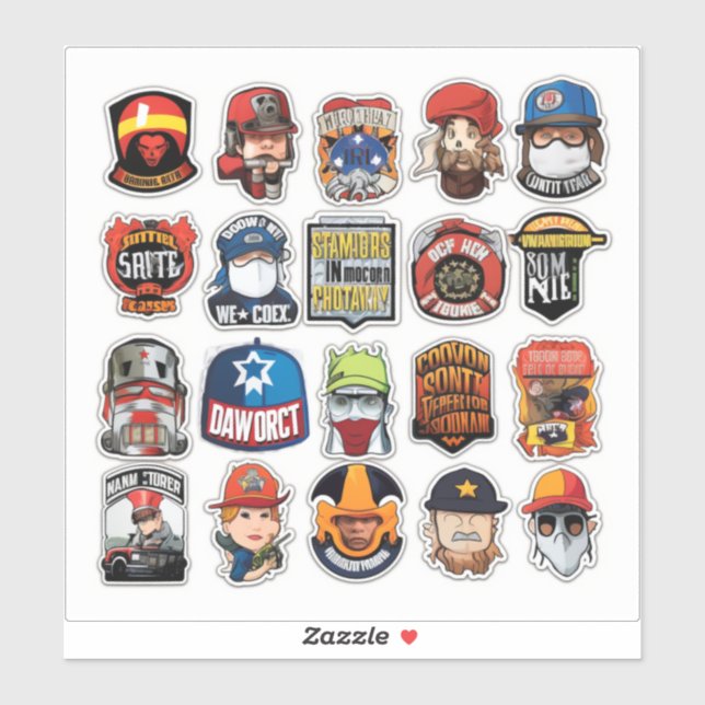 stickers HardHat, stickers HardHat, stickers, amér (Feuille)